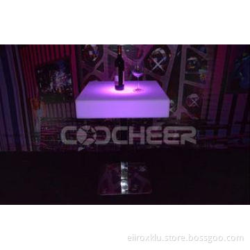 Eco-friendly  Square Led Bar Table / led pub table with Sta